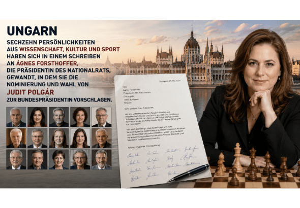 Sechzehn Persönlichkeiten aus Wissenschaft, Kultur und Sport schlagen die Wahl von Judit Polgár zur Bundespräsidentin vor
