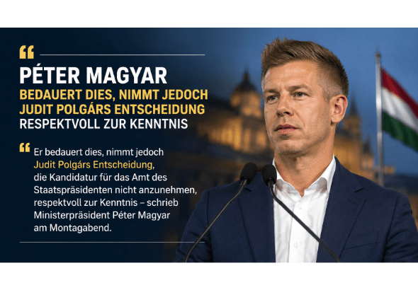 Péter Magyar bedauert dies, nimmt jedoch Judit Polgárs Entscheidung respektvoll zur Kenntnis