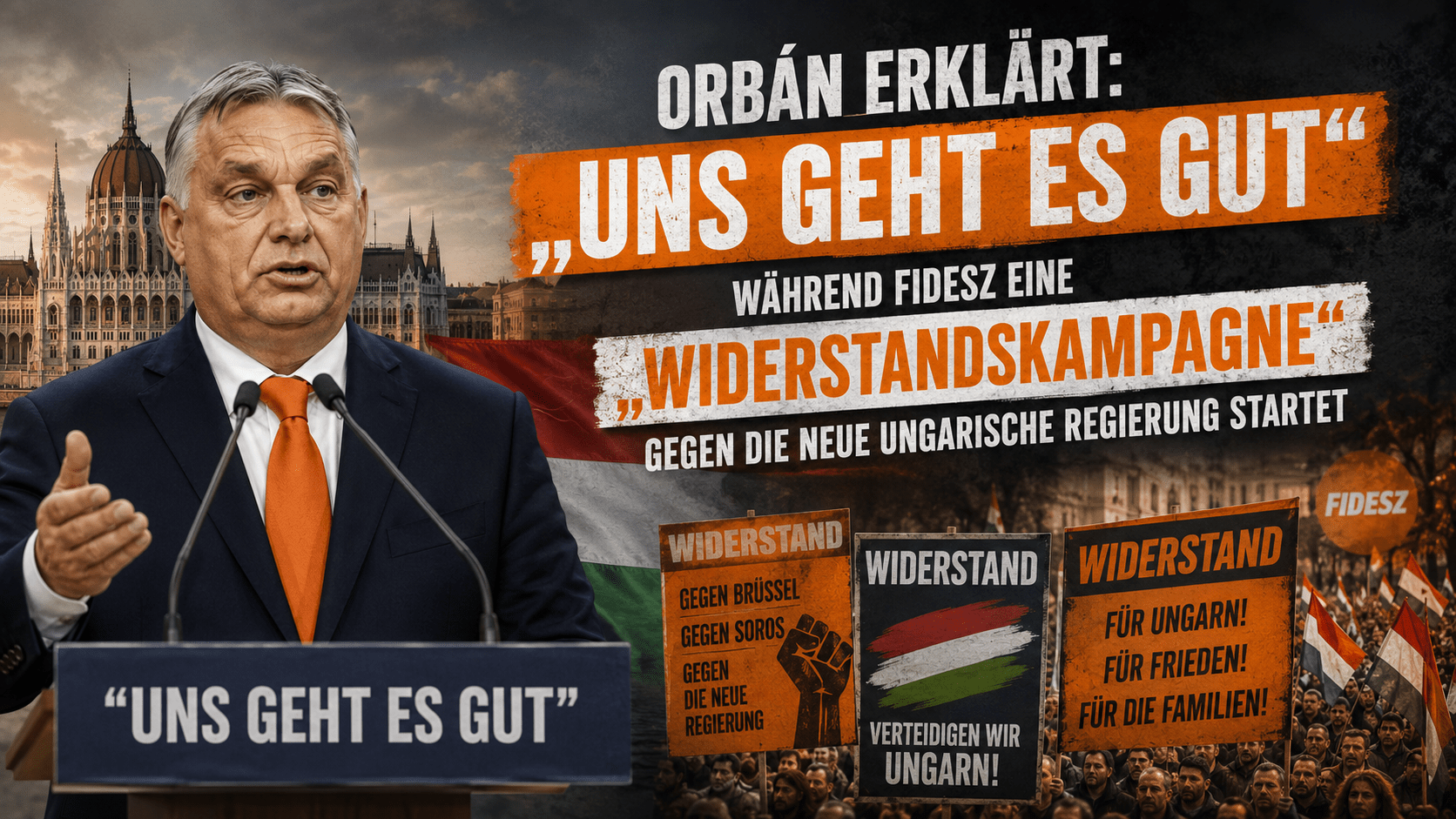 Orbán erklärt: „Uns geht es gut“, während Fidesz eine „Widerstandskampagne“ gegen Ungarns neue Regierung startet
