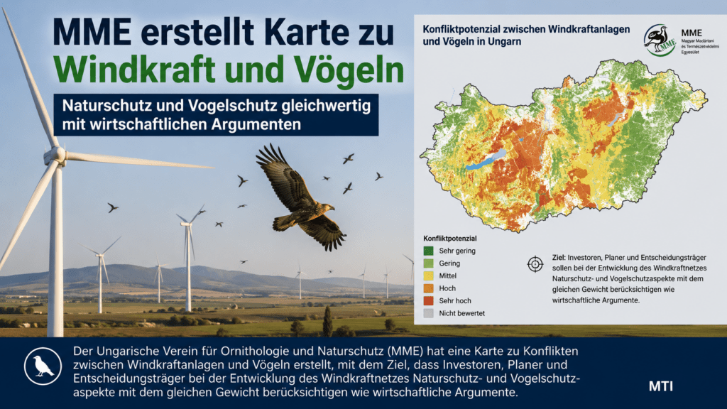 Der MME hat eine Karte zu Konflikten zwischen Windkraftanlagen und Vögeln erstellt